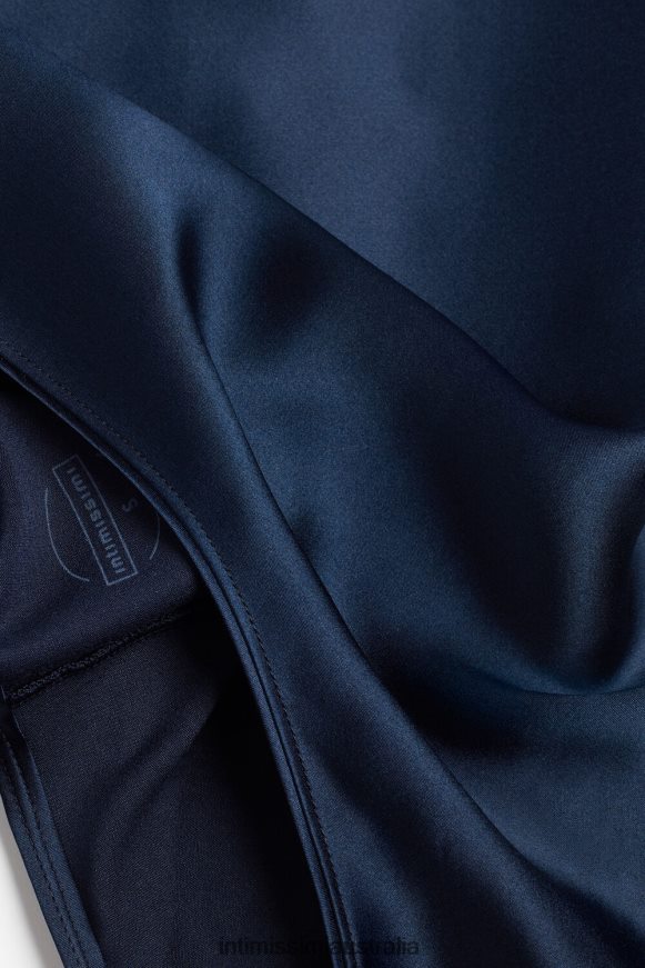 Intimissimi Women 1467-Intense Blue Apparel 0RJT481370 Short-Sleeved Silk and Modal Top