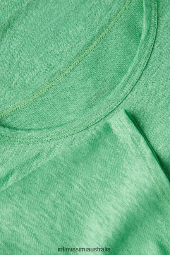 Intimissimi Women 218J-Apple Mint Apparel 0RJT481309 Linen Short-Sleeved Shirt