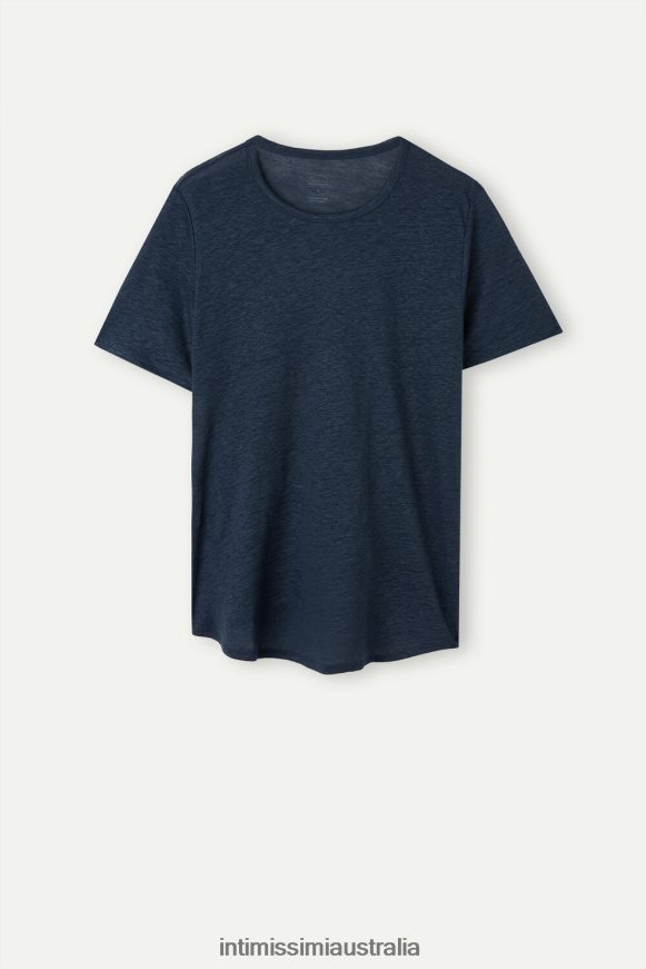 Intimissimi Women 243J-Sailor Blue Apparel 0RJT481301 Linen Short-Sleeved Shirt