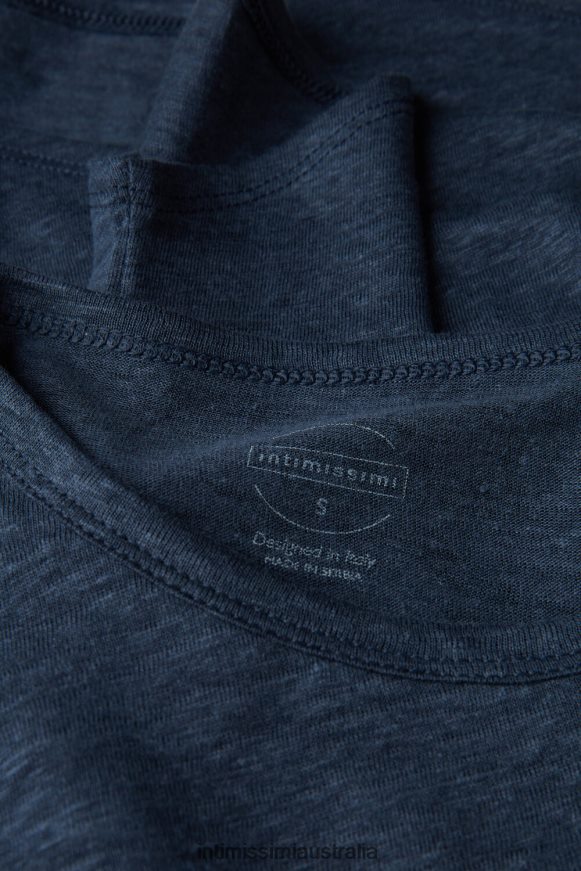 Intimissimi Women 243J-Sailor Blue Apparel 0RJT481301 Linen Short-Sleeved Shirt